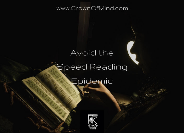 Avoid the Speed Reading Epidemic